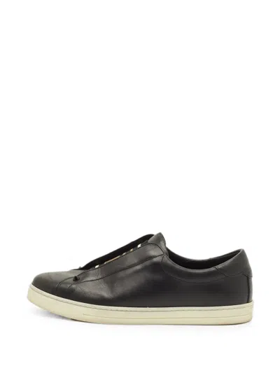 Pre-owned Fendi Rockoclick Slip-on Sneakers In Black