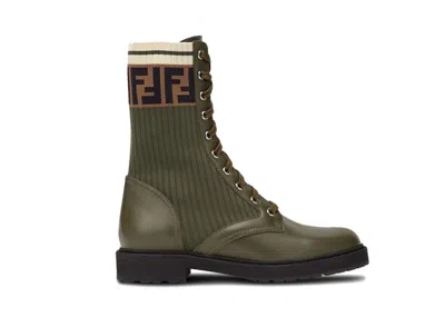 Pre-owned Fendi Rockoko Boots Green (women's) Sneakers In Pink/brown In Multi