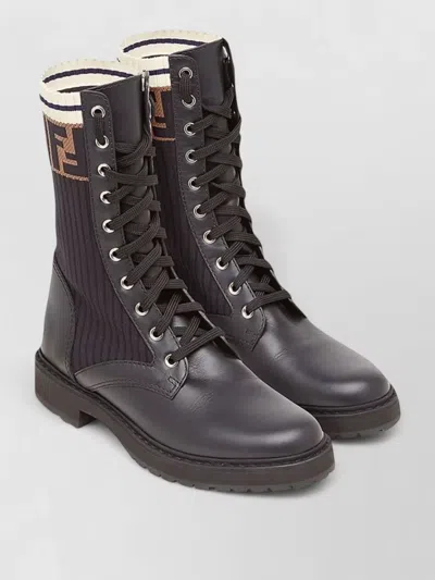 Fendi Rockoko Boots Sock Style Chunky Sole In Black