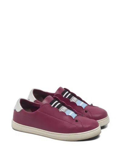 Pre-owned Fendi Rockoko Slip-on Sneakers In Red