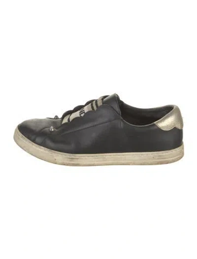 Pre-owned Fendi Rockstud Accents Leather Sneakers