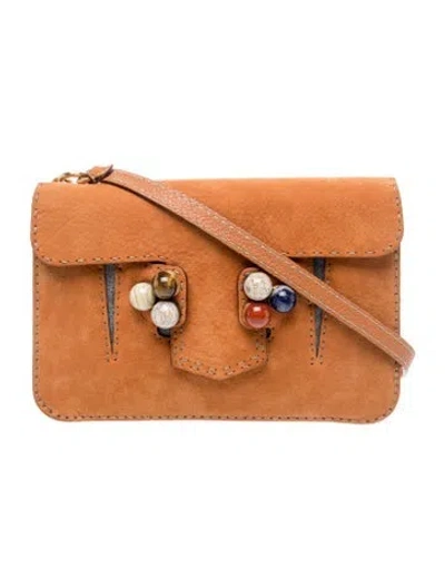 Pre-owned Fendi Rockstud F6 Secret Code Medium In Brown