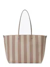 Fendi Reversible Shopper In Pequin Striped And Dove Grey Ff Fabric