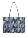 Fendi Roll Large Canvas Shopper With Ff Embroidery Bags
