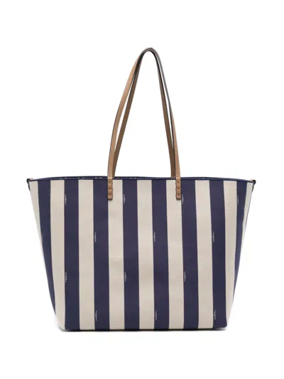 Fendi Large Roll Shopper In Pequin Striped Bags In Blue
