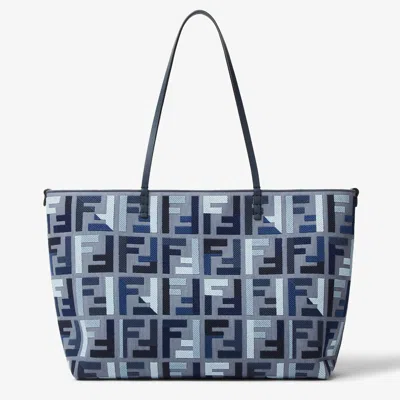 Fendi Roll Large Denim Ricamo F