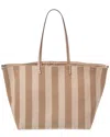 Fendi Roll Large Ff Canvas & Leather Tote