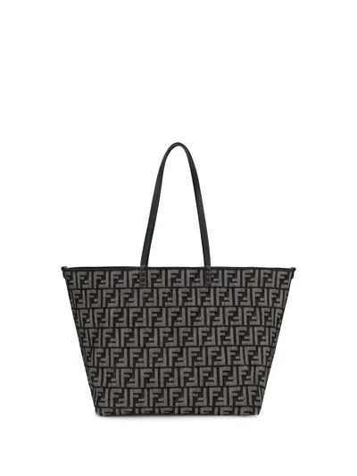 Fendi Roll Large Shopper Bag With All-over Ff Motif