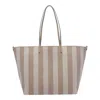 Fendi Reversible Shopper In Pequin Striped And Dove Grey Ff Fabric