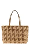Fendi Women Roll Large Straw Tote In Brown