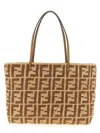 Fendi Women Roll Large Straw Tote In Brown