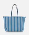 Fendi Women Embroidered Jacquard Large Roll Shopping Bag In Blue