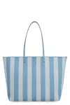 Fendi Pequin Striped And Ff Fabric Roll Large Reversible Shopper Bags In Blue