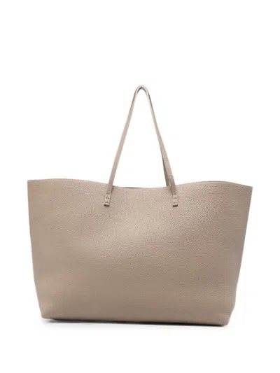 Fendi Roll Medium Leather Tote Bag In Beige