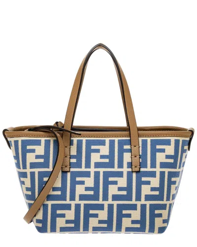 Fendi Roll Mini Ff Jacquard & Leather Tote