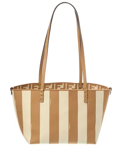 Fendi Roll Mini Ff Leather-trim Tote