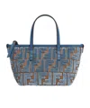 Fendi Women Embroidered Chenille Mini Roll Handbag In Blue