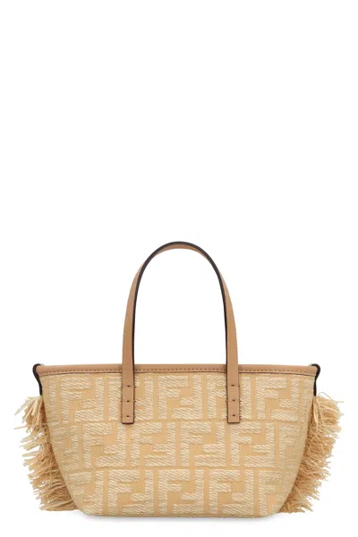 Fendi Roll Mini Handbag In Sand