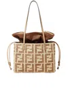 Fendi Women Roll Small Straw Tote In Multi