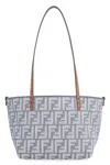 Fendi Small Roll Ff-logo Leather-handle Tote Bag In Blue
