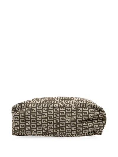 Pre-owned Fendi Roll Zucca Tote Bag In Brown