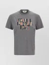 Fendi Grey Melange Cotton T-shirt Women In Gray