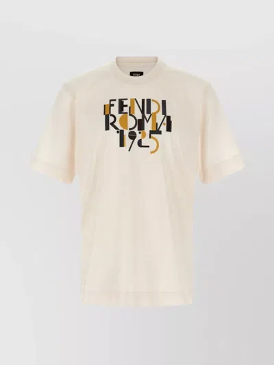 FENDI 'ROMA 1925' CREW NECK GRAPHIC PRINT T-SHIRT