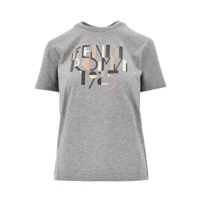 FENDI 'FENDI ROMA 1925' EMBROIDERY T-SHIRT