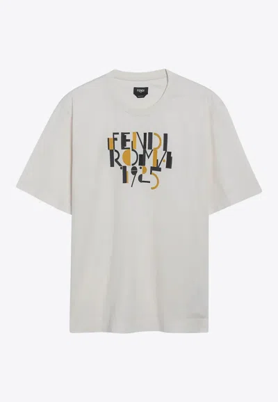 Fendi Roma 1925 Print T-shirt In White