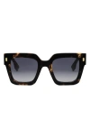 Fendi Fe40101i 55b Havana/serigrafato Sunglasses In Black