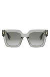 Fendi Roma 50mm Square Sunglasses In Grey/ Gradient Smoke