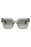 Fendi Roma 50mm Square Sunglasses In Grey/gradient Smoke