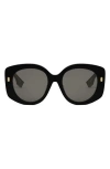 Fendi Womens Black Fe40137i Roma Round-frame Acetate Sunglasses In Black