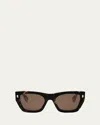Fendi Roma Acetate Rectangle Sunglasses In Brown