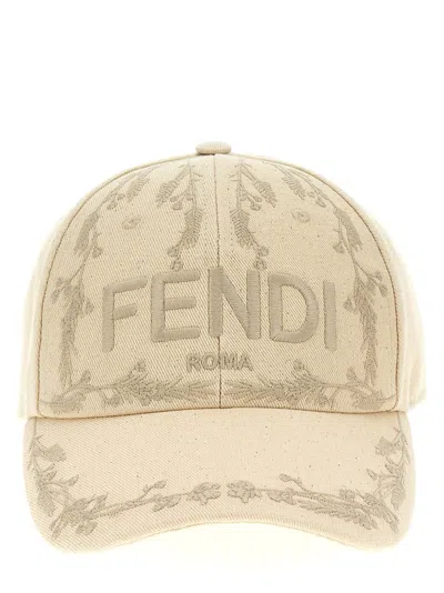 Fendi ' Roma' Baseball Cap In Neutral