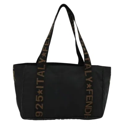 Pre-owned Fendi Roma Black Canvas Tote Bag ()