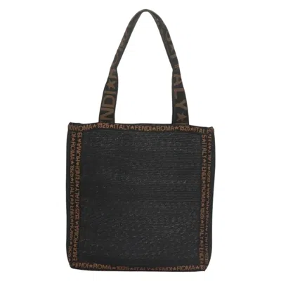 Pre-owned Fendi Roma Black Wood Tote Bag ()