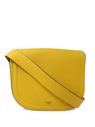 Pre-owned Fendi Roma Chiodo Shoulder Bag In Yellow