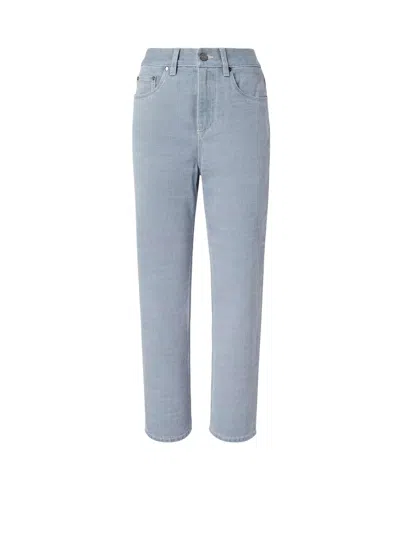 Fendi Embossed Logo Slim Jeans In Blue