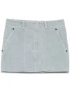Fendi Denim Mini Skirt In Gray