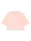 Fendi Peach Crewneck Cropped T-shirt In Pink