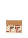 Fendi Roma Ff Fabric Card Holder Accessories In Neutral