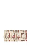 Fendi Roma Ff Fabric Chain Wallet In Neutral