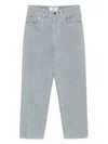 Fendi Women Denim Cotton Cropped Jeans In Gray