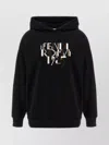 Fendi Roma Logo Hooded Sweatshirt In Black