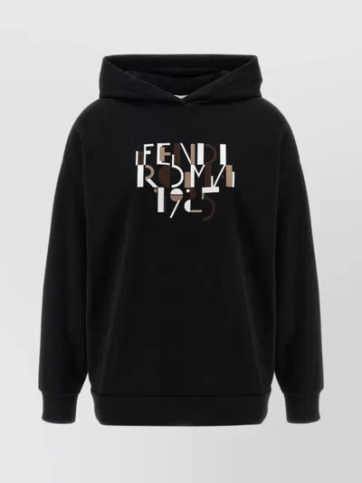 FENDI ROMA LOGO HOODED SWEATSHIRT