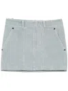 Fendi Denim Mini Skirt In Gray