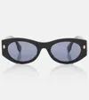 Fendi Roma Acetate Shield Sunglasses In Black