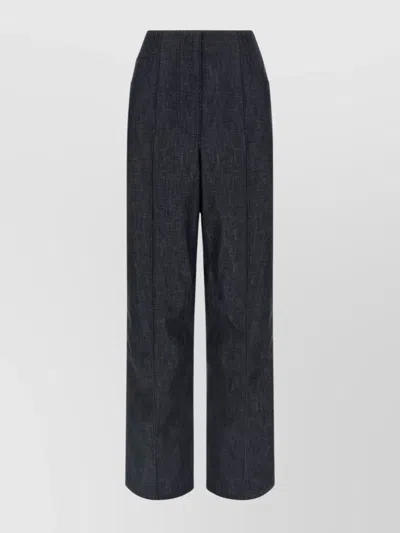 Fendi 'roma' Patch High Waist Jeans In Gray