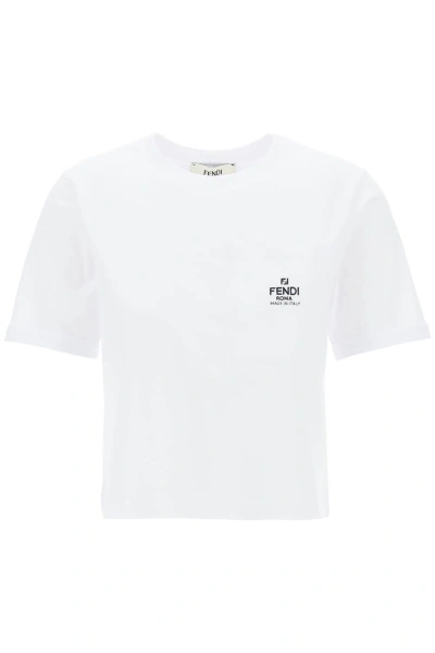 Fendi Roma Pocket T-shirt In White